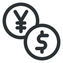 currency, dollar, exchange, yen svg vector icon