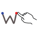 gestureworks, letter, stroke, uppercase, w icon