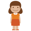 avatar, child, female, girl, kid, orange, person icon