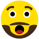 amazed, beard, emoji, face svg vector icon