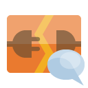 disconnect,speech,bubble icon