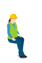 female, resting, sitting, warehouse, warehousewoman, woman svg vector icon