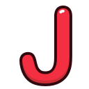 alphabet, j, letter, letters, red svg vector icon