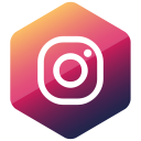 colored, hexagon, high quality, instagram, media, social, social media svg vector icon
