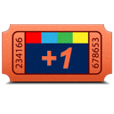 google, google+, one, plus, ticket icon