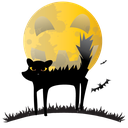 black cat, cat, halloween, scared, scary icon
