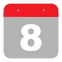 calendar, eight, eighth, event, hovytech, schedule, time svg vector icon