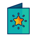 card, celebrate, decorate, decoration, greeting, star svg vector icon