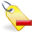 delete, tag, yellow icon