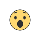 emoji, facebook, reaction, shocked emoji svg vector icon