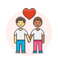 couple, gay, hands, hold svg vector icon