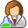 female, scientist icon