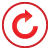 basic, button, cw, red, rotate icon