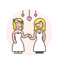 dance, gawns, lesbian, wedding svg vector icon