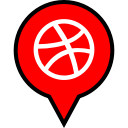 dribbble, logo, pin svg vector icon