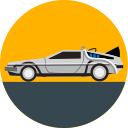 back to the future, car, delorean, future, transport, transportation, vehicle svg vector icon