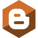 blogger, gloss, hexagon, media, social svg vector icon