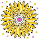 abstract ecology, abstraction, environmental, flower, leaves, shape, yellow svg vector icon