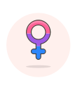 bisexual, female, sign svg vector icon