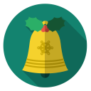 bell, christmas, gold, holiday, sound, xmas svg vector icon