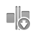 space,evenly,horizontal,down icon