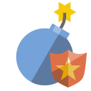 bomb,shield icon