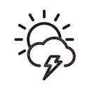 lightening, storm, sun, sunny, thunder, weather svg vector icon