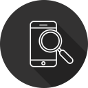 magnifying glass, screen, search, smartphone svg vector icon