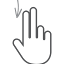 down, finger, gesture, hand, interactive, scroll, swipe svg vector icon