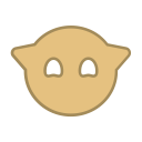 android, bot, brown, fly, happy, points, round svg vector icon
