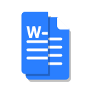 blue, cut, doc, file, office, word svg vector icon