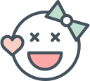 girl, smiley svg vector icon