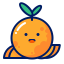 fruits, inkcontober, juicy, orange, smile svg vector icon
