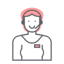 avatar, female, headset, profile, woman svg vector icon