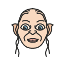 elf, gollum, lord of the rings, smeagol svg vector icon