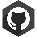 github, hexagon, media, shadow, social svg vector icon