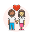 couple, hands, hold, lesbian, love svg vector icon