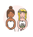 gowns, lesbian, wedding svg vector icon