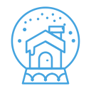 cabin, decor, decoration, house, snow, snowglobe svg vector icon