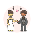 dance, gawn, lesbian, suit, wedding svg vector icon