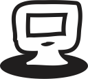 business, communication, handrawn, monitor, screen, web svg vector icon