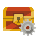 treasure,chest,gear icon