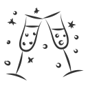celebration, champagne, christmas, decoration, party, stemware, wineglass svg vector icon