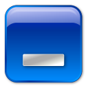 minimize,box,blue icon