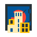 bank, building, finance, home, office svg vector icon