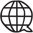 bubble, chat, communication, global, globe, internet, message svg vector icon