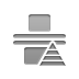 space,evenly,vertical,pyramid icon