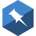 gloss, hexagon, media, pinboard, social svg vector icon