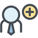 add user, business man, employee, general, human, member, office svg vector icon