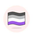 asexual, flag, wave svg vector icon
